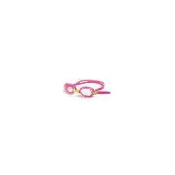 Kids Pink / green colorful silicon one piece swimming goggles for kids, child