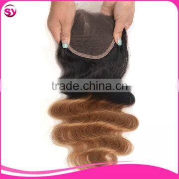 Alibaba Cheap Lace Closure Body Wave Brazilian Ombre Blonde Hair Closure Piece