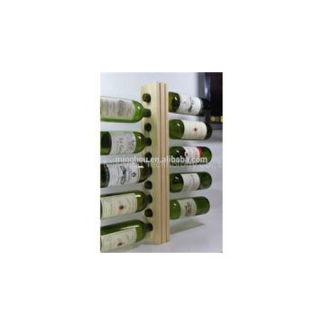 Natural Wood Wall Mounted Wine Rack For 10 Bottles MH-MR-15036