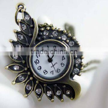 free shipping!!! 35*51mm cartoon eye pendant pocket watch @ mixed Antique Bronze Mechanical Locket Watch pocket WPP001