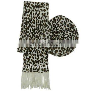 fashional pretty super soft cozy warm factory export beret scarf set