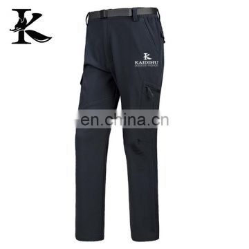 Custom breathable dark blue waterproof hiking softshell pants for men