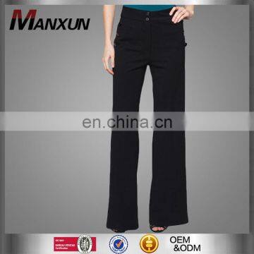 New fashion cotton classic women buttoned flared trousers