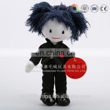 Lovely stuffed plush toys doll with plastic face