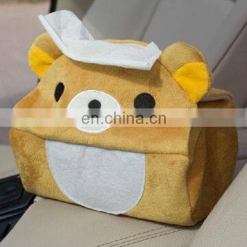 custom cute cartoon plush bear tissue box