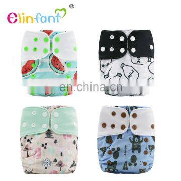 Elinfant baby cloth diapers printed with flexible tab manufacturer cloth diaper fabric