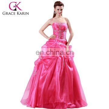 2015 Rose Red elegant long Wedding Dresses CL4482