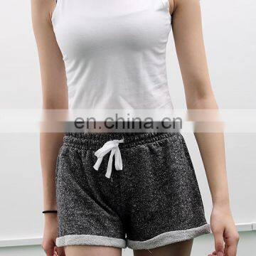 T-WS006 Drawstring Elastic Waistband French Terry Running Women Sport Shorts