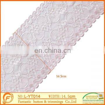 red flower french elastic lace for wedding dressings