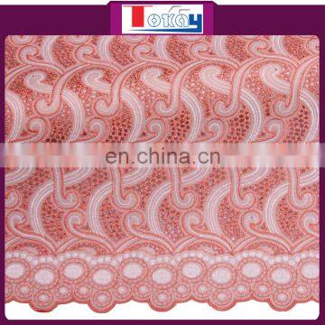 2015 best quality embroidery cotton dry lace fabric for party and wedding