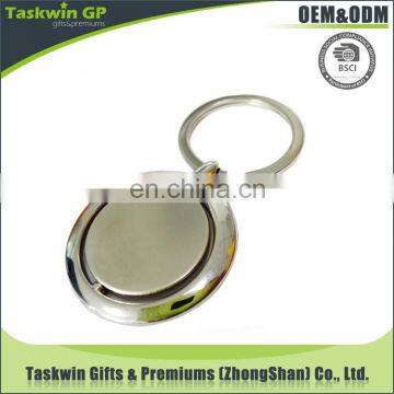 High quality promotional blank keychains, Metal keyring with button spinning coin