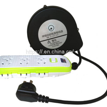 extension power cord retractable cable reel with plug and socket