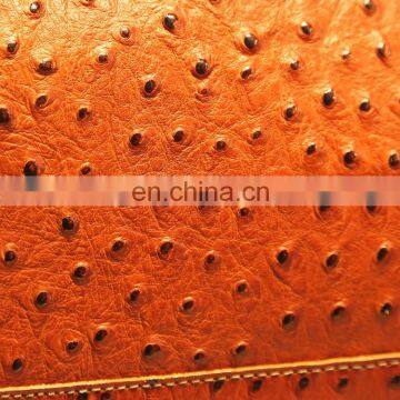 Fashion Leather Goods Custom Color PU PVC Ostrich Leather for Shoes Bags