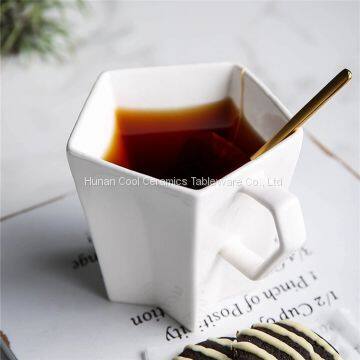 Ins Creative Nordic Green Plant Ceramic Mug With Cover Spoon Large Capacity Heat-Resistant Household Coffee Water Cup