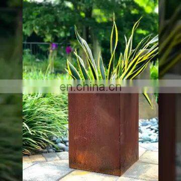 Modern design OEM 2MM Outdoor Corten Steel planter&flower pot