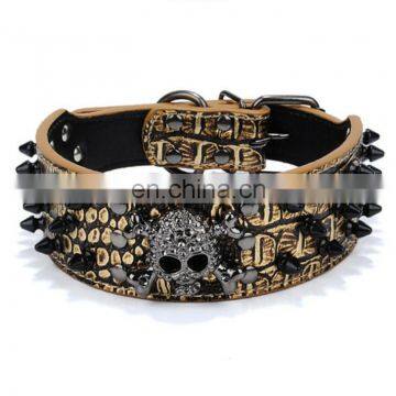 Black Skull Rivet Pet PU Collar Leather Leash Training Dog Rope Pet Neck Chain Pet Supplies photo-6