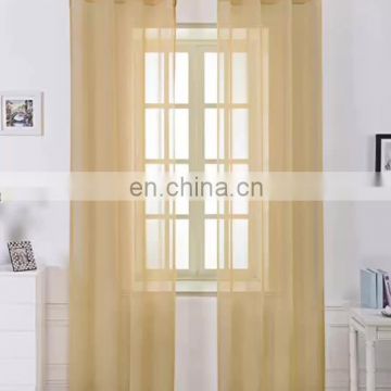 Popular fancy voile 100% polyester fabrics window transparent curtain