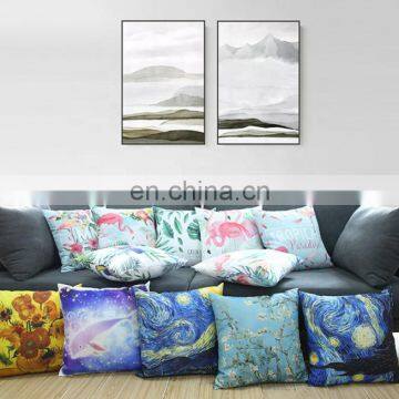 Wholesale Custom Digital Print Home Hotel Decor Washable Chair Sofa  Cushion Pillow Cover Fabric Set