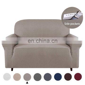Textile Velvet Fabrics for Sofa Seat 2 Seater Elastic Sofa Cover