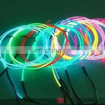 3M EL Wire Neon Light Flexible Twinkle Glow Rope Tube Waterproof LED Strip Car Decoration