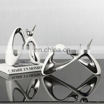 Silver Ceramic Bird Ornaments Home Hotel Fancy Crafts Decoration photo-2