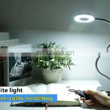 USB powered Brightness adjustable Eye protection Learn Clip black table lamp