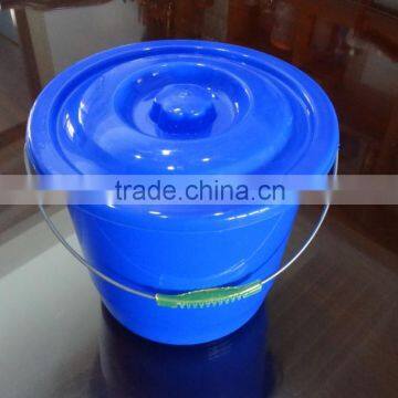 5L plastic bucket with lid, steel handle, plastic barrel and pail