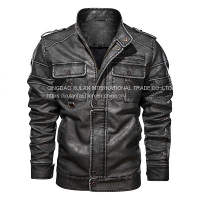 SUPPLY 2021 NEW FASHION MEN'S FAUX LEAHTER ECO PU JACKET