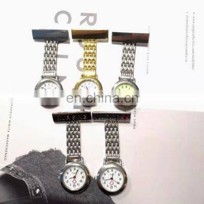 In Stock Alloy Metal Silver Color Lady's Tunic Lapel Pin-on Brooch Quartz Fob Watch Breast Nurses Watch photo-2