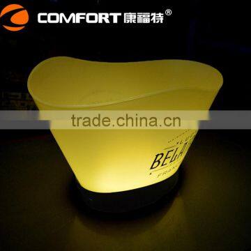 custom standing plastic led illuminated ice bucket for beer promotional project