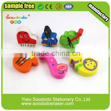 Novelty School 2D Extruded music shaped flat Eraser set