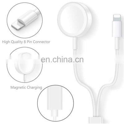 2 in 1 Mobile Phone 8 Pin Usb Data Fast Charging Cable Magnetic Wireless Charger Pad for Watch photo-2