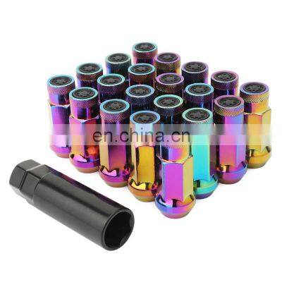 Racing Composite open end neo chrome titanium Steel Anti thief Wheel Nut