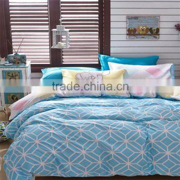 Blue geometric figure printed cotton bedding set wholesale children comforter ccover sets