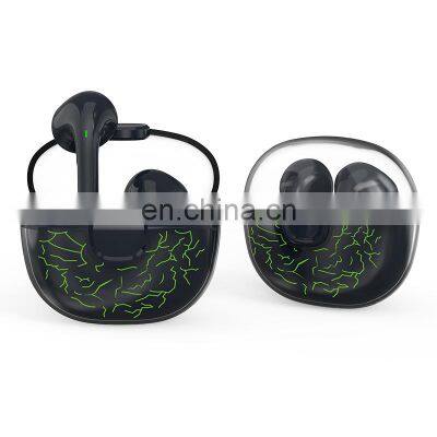 CR-T48 Low Latency Colorful Lights Tws Earphones With Transparent Charging Case