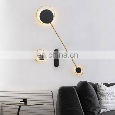 Modern Copper LED Wall Light Rotatable Reading Stair TV Backfround Black Golden Art LED Wall Lamps