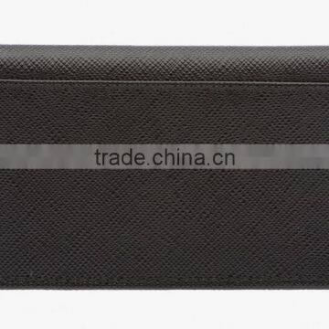 High Quality White and Black Color Genuine Saffiano Leather Credit Card Holder Purse Business Name Card Pouch