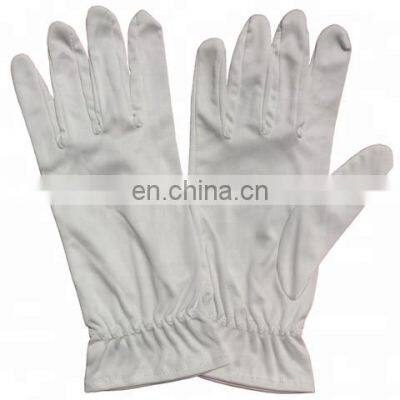 Bulk Sale Custom 100% White Stretch Microfiber Parade Pattern Cotton Jewelry Gloves, Etiquette Gloves