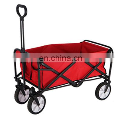 Multipurpose Outdoor Foldable Utility Beach Trolley Cart Beach Wagon 4 Wheels Garden Wagon Cart