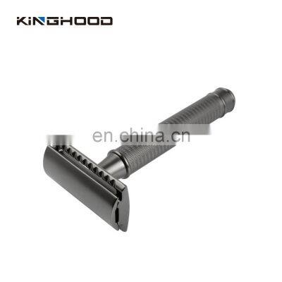 Cnc Metal Double Edge Safety Razor Shave Black Men Luxury Reusable Razor photo-3