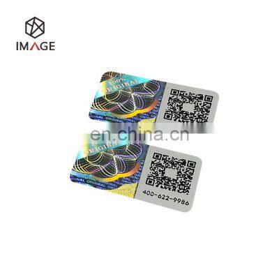 Custom QR Code Serial Number Hologram Sticker for Products Packaging Application