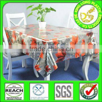 2015 maple leaf PVC tablecloth printed tablecloth factory from china