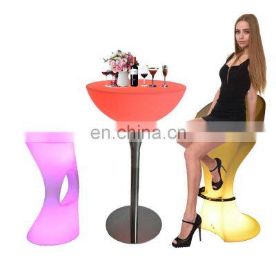 party furniture /patio furniture color changing led outdoor light illuminated led glowing cocktail table and chair seat