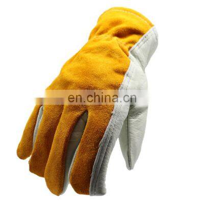 Cowhide leather outdoor work gloves protection safety work welding gloves