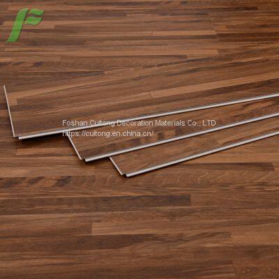 Teak color SPC floor wood grain gray stone plastic floor foreign trade plastic buckle floor 4mm thick Guangdong spot wholesale