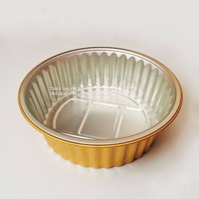 7inches Gold Sealable Disposable Takeaway Lunch Pan Sealed Foil Tray photo-3