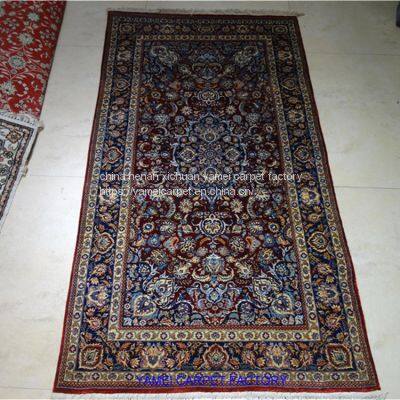 3x5ft Red Color Handmade Silk Persian Carpet Hanging Tapestry photo-3