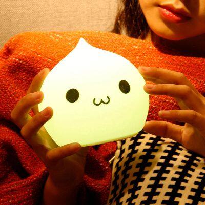 Kids Lamp Dumpling Light Kawaii Waterdrop Silicone Nursery Battery Powered Animal Night Lights for Baby Toddler Teen Bedrooms