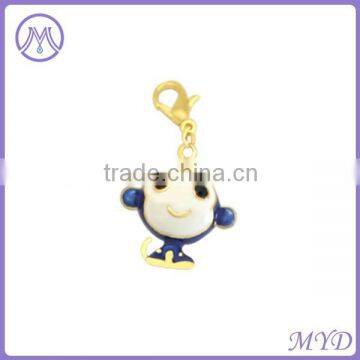 Gold plated cute animal charm with lobster clasp