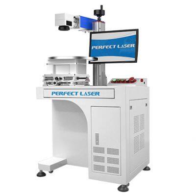 50W 100W Customized Rotary Table Surgical Scissors Metal and Plastic Fiber Laser Etching Marking Machine